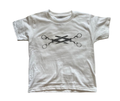 White Scissor Graphic Baby Tee | Double Stitch Cotton
