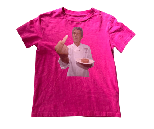 Anthony Bourdain Hot Pink Graphic Tee